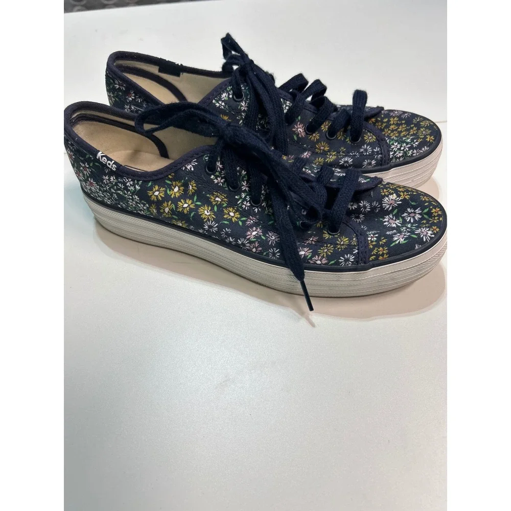 Keds Floral Print Lace Up Canvas Sneakers‎ Size 6.5M Casual Shoes